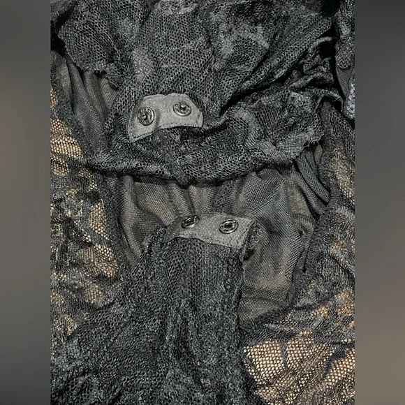 Daisy Fuentes XL lace cheeky bodysuit underwire push-up snap crotch sheer - Picture 8 of 8